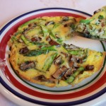 Open-faced Asparagus and Mushroom Omelet