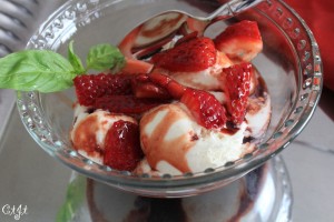 Sicilian Style Strawberries over Gelato