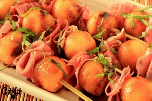 Melon & Prosciutto Skewered Hors d'oeuvres