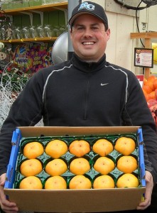 Robbie with Persimmons