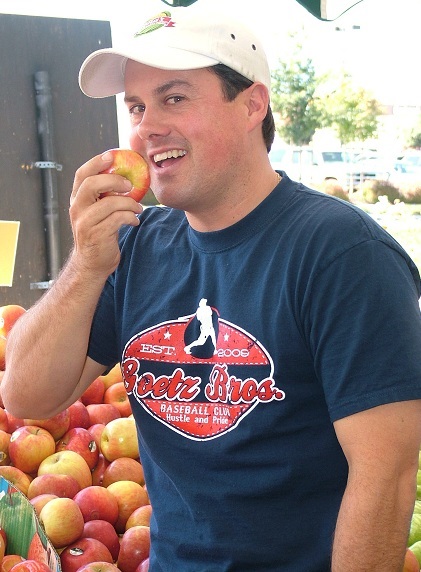 Robbie with Pink Lady Apples