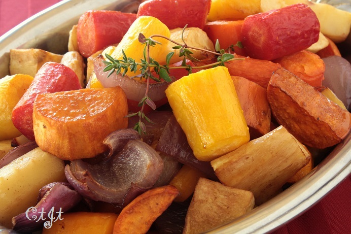 Roasted Organic Rainbow Carrots Winter Vegetable Medley