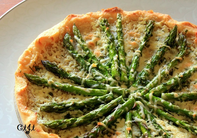 Spring Pizza with Asparagus and Herbed Cheese