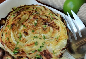 Lemon-garlic roasted cabbage steaks with vinaigrette IMG_3482_E