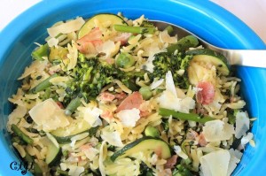Orzo Salad with Prosciutto, Broccolini, Zucchini and Peas IMG_3982_E_sm