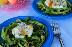 Shaved Asparagus Salad with Poached Eggs and Walnuts  IMG_5021_E_sm