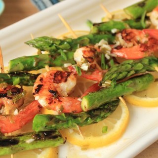 Lemony Asparagus and Shrimp Skewers