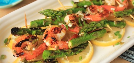 Lemony Asparagus and Shrimp Skewers