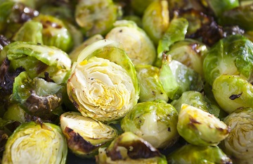 Brussels Sprouts roasted with olive oil.