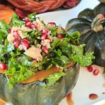 Pumpkin-Pie-Spiced Acorn Squash Stuffed with Quinoa, Kale and Pomegranate