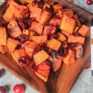 Cinnamon Roasted Yams with Cranberries and Maple Balsamic