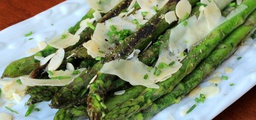 Simply Roasted Asparagus with Fresh Herbs and Sliced Almonds