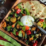 Romano Beans with Burrata, Roasted Eggplant, Fresh Basil and Sigona’s Garlic Oil