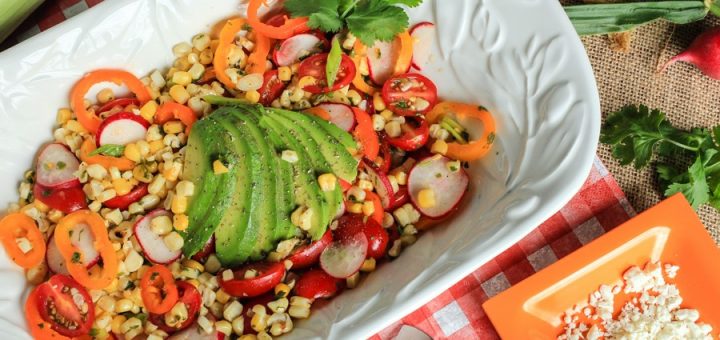 Grilled Corn Salad with Avocado and Cilantro-Lime Dressing