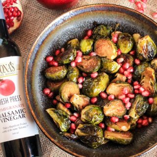 Pomegranate Balsamic Roasted Brussels Sprouts