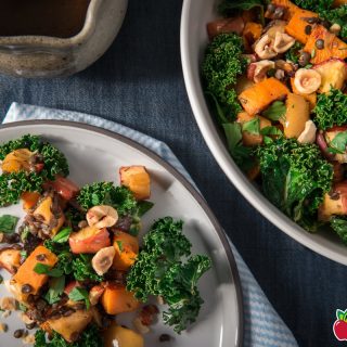 Protein-Packed Roasted Winter Salad with Lentils, Sweet Potato and Rockit™ Apples