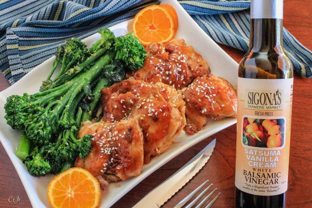 One Skillet Chicken with a Satsuma-Vanilla & Marmalade Glaze