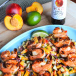 Summertime Peach & Garlic Grilled Shrimp with Nectarine, Cucumber & Lime Chop Salad