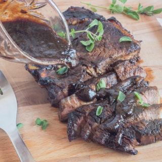 Grilled Steak with a Dark Chocolate Balsamic & Smoky Chipotle Marinade and Sauce