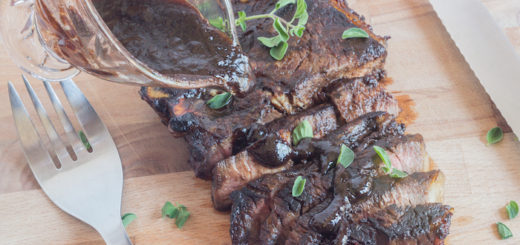 Grilled Steak with a Dark Chocolate Balsamic & Smoky Chipotle Marinade and Sauce