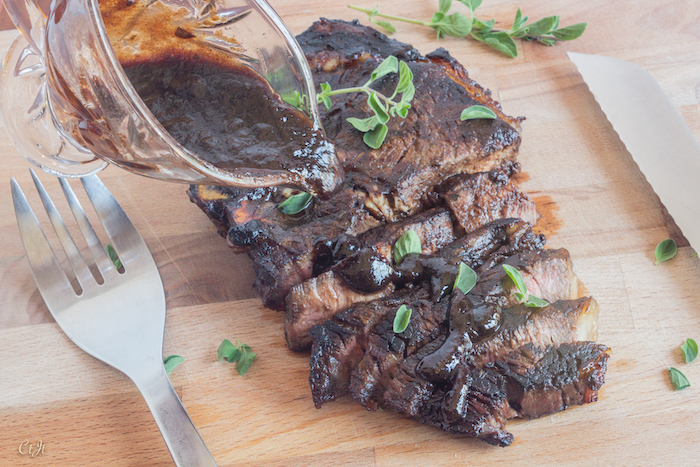 Grilled Steak with a Dark Chocolate Balsamic & Smoky Chipotle Marinade and Sauce
