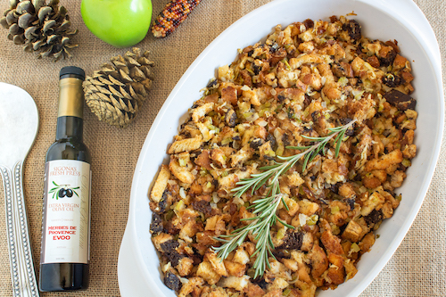 Herbes de Provence Thanksgiving Stuffing featuring Sigona's Herbes de Provence Olive Oil 