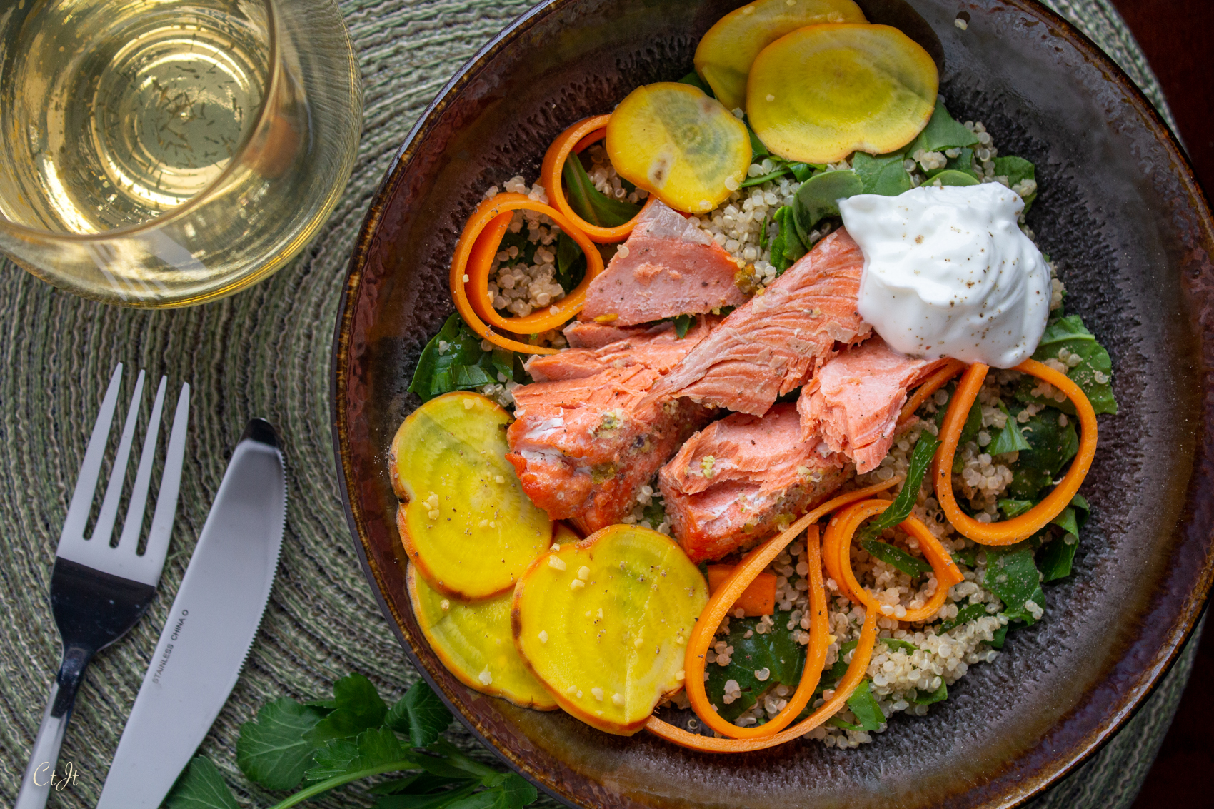 Wild Salmon Quinoa Bowl With Quick Cider-Pickled Veggies – Sigona's ...