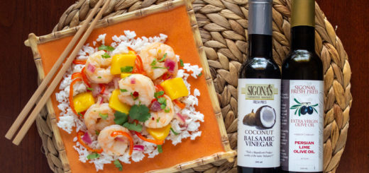 Tropical Coconut & Lime Shrimp with Mango and Mini Sweet Peppers