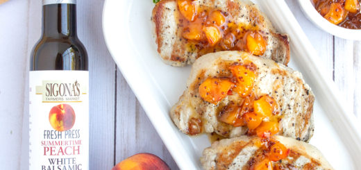 Peach Mostarda with Basil Rubbed Pork Chops