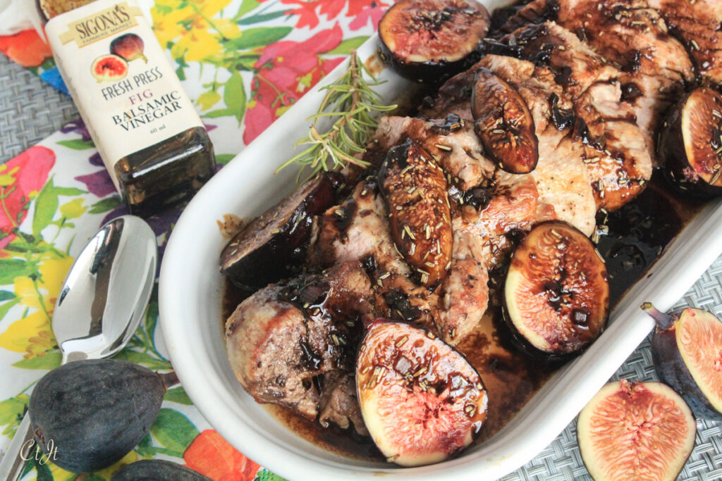 Roasted Pork Tenderloin with a Fresh Figs and a Balsamic Reduction