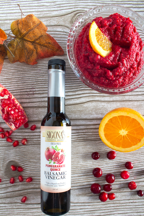 Fresh Cranberry & Orange Relish with Pomegranate-Quince White Balsamic