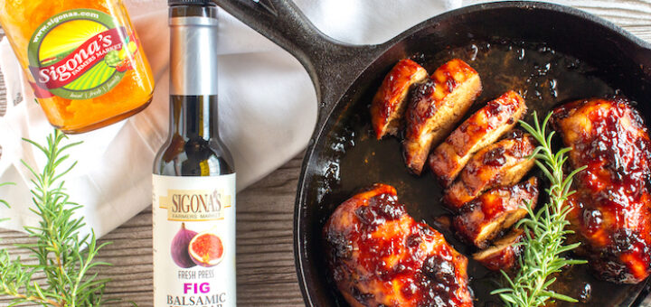 Oven-Roasted Chicken with a Fig-Apricot Glaze