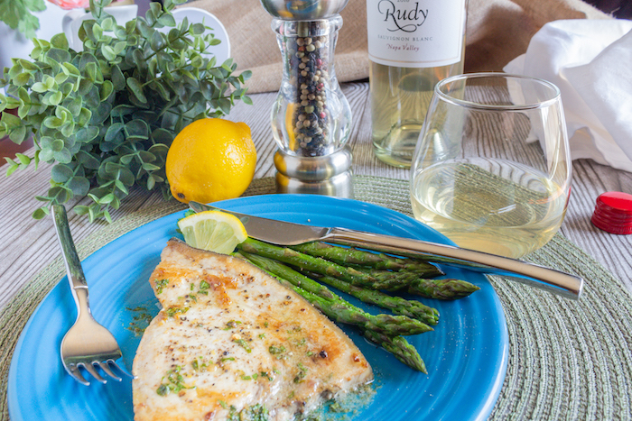 Pan-Seared Swordfish with a Peppercorn & Lemon-Herb Butter Sauce