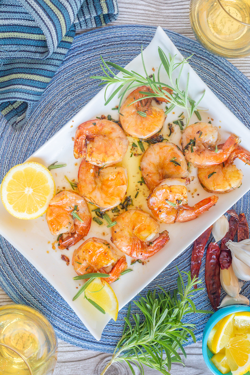 Wild Blue Shrimp Sautéed in Chile-Infused Oil with Rosemary and Garlic