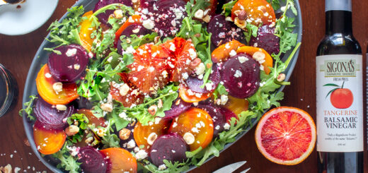 Navel orange roasted beets with tangerine balsamic reduction