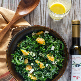 Kale & Citrus Salad with Goat Cheese and a Creamy Basil Dressing