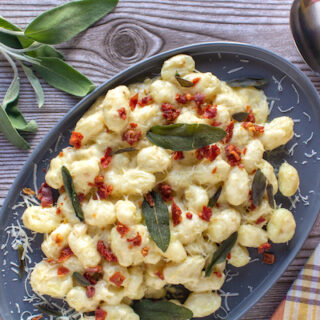 Creamy Truffled Gnocchi with Parmigiano Reggiano, Crisped Prosciutto and Sage