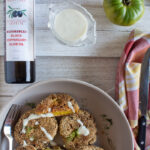 Fried Green Tomatoes with Creamy Madagascar Black Peppercorn Oil Dressing