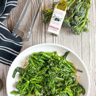 Simple Steamed Broccolini with Fresh Press Extra Virgin Olive Oil