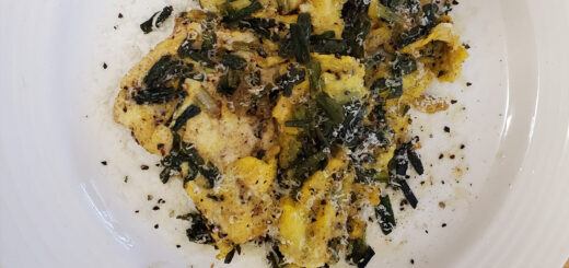 Rob's caramelized ramps in browned butter with scrambled eggs