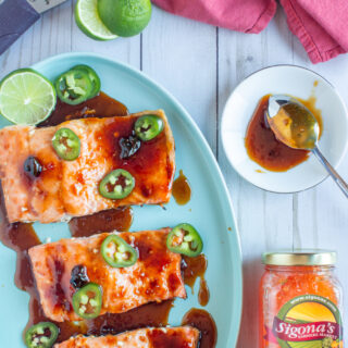 Sweet Heat Wild King Salmon with an Apricot-Jalapeño Glaze