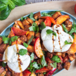 Summer's Bounty Panzanella with air fryer croutons and blood orange tangerine vinaigrette