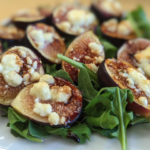 Roasted Black Mission figs with crumbled blue cheese and fig balsamic