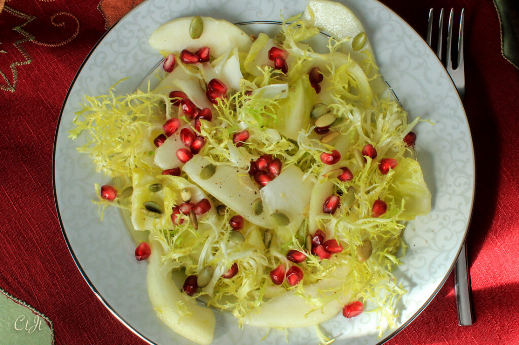 Comice Pear Salad with Frisée and Belgian Endive