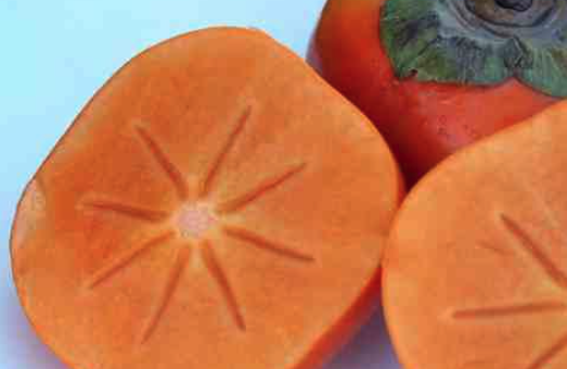 Sliced Fuyu persimmons