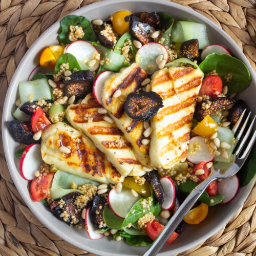 Grilled Halloumi Salad with Quinoa and Dried Black Mission Figs ...