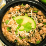 White Turkey Chili with Swiss Chard and Poblano Peppers